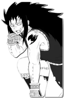 😪 Gajeel Redfox Fairy Tail Anime, Manga, Fairy Tail, Gajeel Redfox, Karakter, Hitam putih telegram sticker