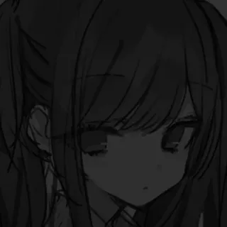 📓 Anime Mädchen, Cartoon, Illustration, Manga, Dunkel, Traurig telegram sticker