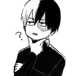 🩸 Shoto Todoroki My Hero Academia Anime, Manga, Shoto Todoroki, My Hero Academia, Punto interrogativo, Confuso, Pensando telegram sticker