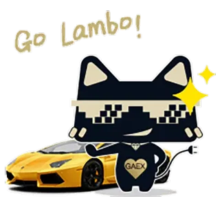 😎 Go Lambo! cat, car, lamborghini, luxury, rich, sticker, wealth telegram sticker