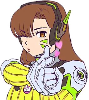 👉 D.Va Overwatch D.Va, Overwatch, Video game, Gamer, Anime, Karakter telegram sticker
