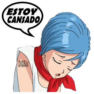 😓 Bulma Dragon Ball ESTOY CANSADO Bulma, Dragon Ball, Anime, fatigué, endormi, dessin animé whatsapp sticker