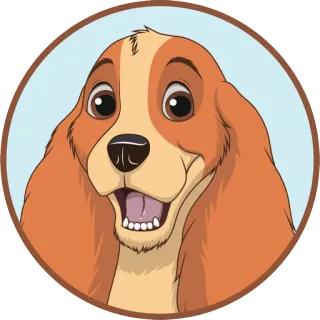 😃 Lady Lady and the Tramp dog, cartoon, pet, animal telegram sticker