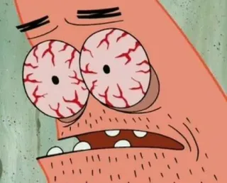 🕸 Patrick Star Spongebob Squarepants exausto, olhos, desenho animado, rosa, patrick, cansado whatsapp sticker