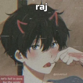 🙂 raj อนิเมะ, การ์ตูน, เด็กผู้ชาย, ปีศาจ, ศิลปะ telegram sticker