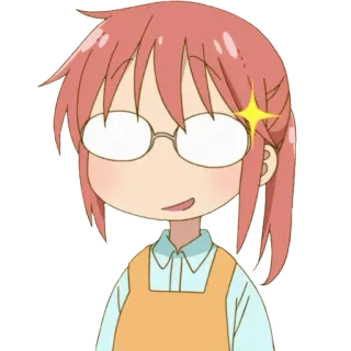 😏 Kobayashi Miss Kobayashi's Dragon Maid Anime, Occhiali, Carino, Cartone animato telegram sticker
