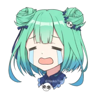 😭 @NekoTsu anime, chorando, triste, adesivo, desenho animado, fofo telegram sticker