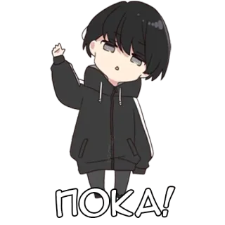 🤚 ПОКА! anime, kartun, rusia, salam, sampai jumpa telegram sticker