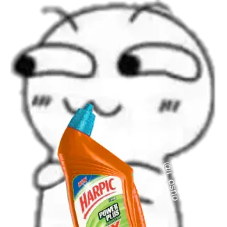 🤤 Harpic środek czyszczący, kreskówka, Harpic, mem telegram sticker