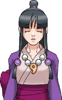 😢 Maya Fey Ace Attorney Gra wideo, Anime, Postać, Smutny, Medium telegram sticker