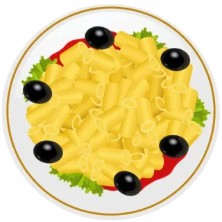 🍝 pasta, comida, italiano, aceitunas, plato telegram sticker