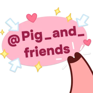 📲 @Pig_and_friends babi, teman, stiker, lucu, merah muda telegram sticker