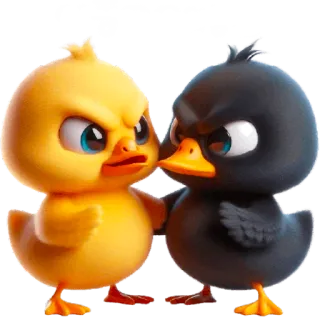 😤 ဘဲ့မ့ဴလေ pato, dibujos animados, enojado, personaje, pájaro, pollito telegram sticker