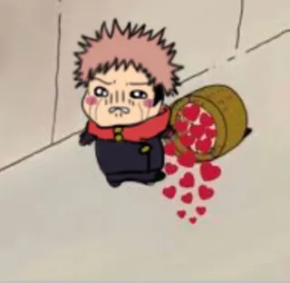 😭 Yuji Itadori Jujutsu Kaisen Anime, Serce, Miłość, Smutny, Łzy, Jujutsu Kaisen, Yuji Itadori whatsapp sticker