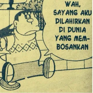 😕 WAH, SAYANG AKU DILAHIRKAN DI DUNIA YANG MEMBOSANKAN Dessin animé, Bande dessinée, Indonésien, Personnage, Triste, Expression whatsapp sticker