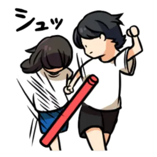 🏃 violence, combat, agression, dessin animé, anime, conflit telegram sticker