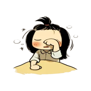 😪 müde, Cartoon, Mädchen, erschöpft, Bett, süß telegram sticker