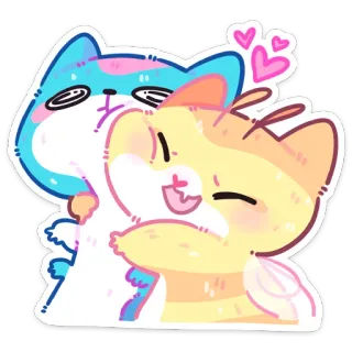 🤗 cats, cute, cartoon, animals, love, kawaii, affectionate telegram sticker