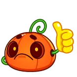 👍 zucca, pollice in su, adesivo, cartone animato, verdura, positivo telegram sticker