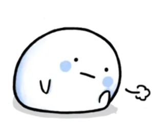 😕 triste, agotado, dibujo animado, blob, lindo, cansado whatsapp sticker