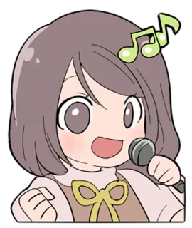 😃 动漫, 音乐, 歌手, 可爱, 麦克风 telegram sticker