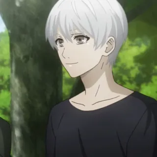 🇦🇴 Ken Kaneki Tokyo Ghoul Ken Kaneki, Tokyo Ghoul, Anime, Manga, Ghoul, Capelli bianchi, Personaggio, Maschio telegram sticker