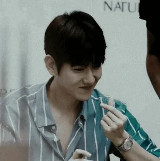 🕊 Korean, man, finger heart, Asian, portrait, casual, smile telegram sticker