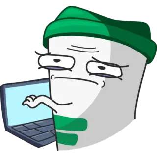 😓 café, ordenador, meme, gracioso, taza, dibujo animado telegram sticker