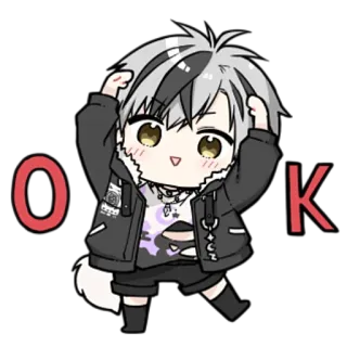 👌 OK anime, sticker, cute, ok, positive, approval telegram sticker
