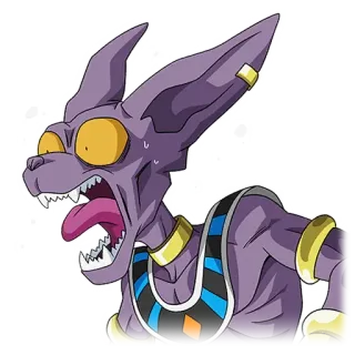 🥶 Beerus Dragon Ball Super Bills, Dragon Ball, Dragon Ball Super, Anime, Dibujos animados, Personaje, Gritando whatsapp sticker