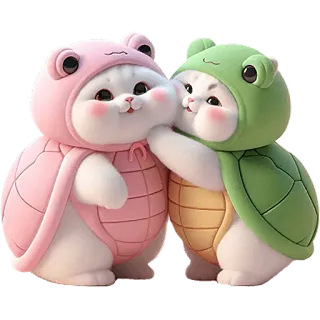 ☺️ chats, mignon, animaux, dessin animé, tortue, kawaii, amitié whatsapp sticker