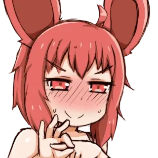 😏 アニメ, マンガ, キャラクター, 可愛い, 女の子, OKサイン telegram sticker