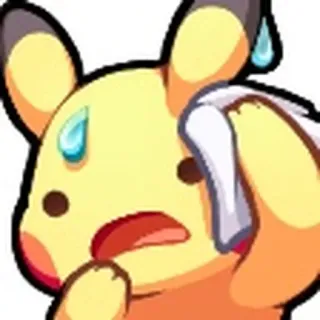 😅 Pikachu Pokemon, Anime, Cartone animato, Sudore, Nervoso, Esaurito telegram sticker