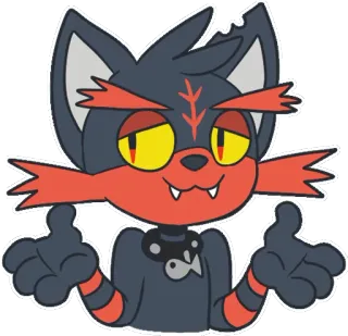 😒 Litten Pokémon Litten, Pokémon, gato, tipo fuego, anime, dibujos animados, felino whatsapp sticker