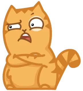 😧 kat, grappig, dier, uitdrukking, cartoon, sticker whatsapp sticker