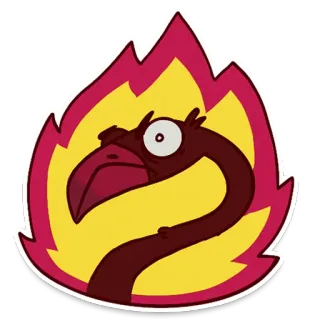 🤬 fênix, pássaro, fogo, chamas, desenho animado, adesivo, animal, criatura mítica telegram sticker