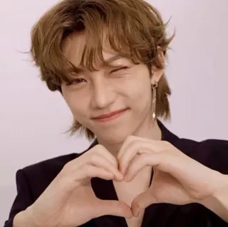 ❤ Felix kpop, idol, wink, heart, asian, portrait telegram sticker