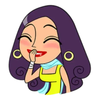 😆 Cartoon, Frau, lachend, Illustration, Figur, weiblich, glücklich telegram sticker