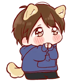 💞 可愛い, アニメ, 犬耳, カワイイ, 子犬 whatsapp sticker