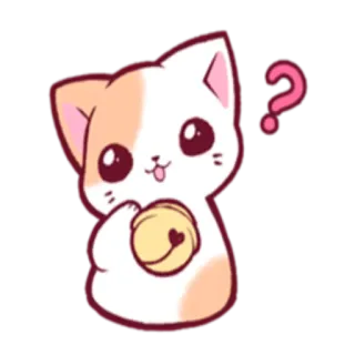 ❔ Katze, Fragezeichen, süß, Kätzchen, Tier, Haustier, kawaii whatsapp sticker