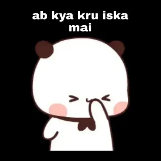 🤦‍♀ ab kya kru iska mai mono, panda, dibujos animados, meme, expresión, gracioso telegram sticker