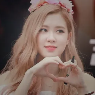 🍰 Rose, Blumenkranz, Herz Hände, K-Pop, Sänger, Frau telegram sticker