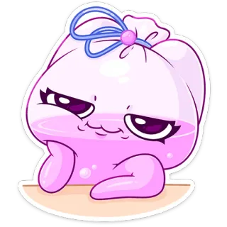 😕 sticker, dibujos animados, personaje, rosa, mono whatsapp sticker
