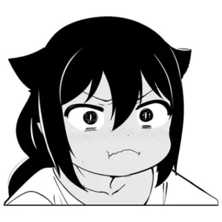 😖 Anime, Manga, Kreskówka, Wyraz twarzy, Kocie uszy telegram sticker