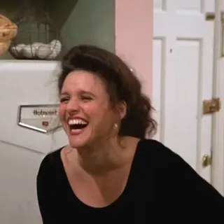 😀 Elaine Benes Seinfeld Comedia, Sitcom, Serie TV, Riendo, Mujer telegram sticker