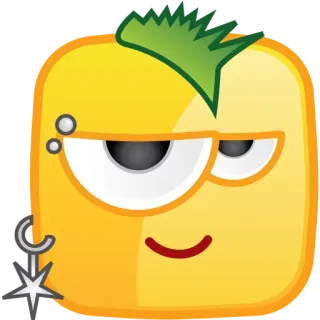 😄 Dibujo animado, Personaje, Pegatina, Expresión facial, Piercing whatsapp sticker