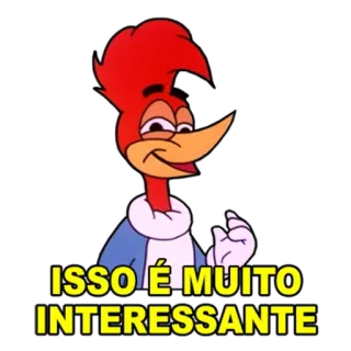 🤨 Woody Woodpecker ISSO É MUITO INTERESSANTE desenho animado, pássaro, engraçado, interesse telegram sticker