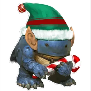 🎄 Navidad, Elfo, Bastón de caramelo, Festivo, Vacaciones, Dibujos animados telegram sticker