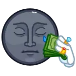 😢 dinheiro, dólar, grana, lua, rico, chorando telegram sticker
