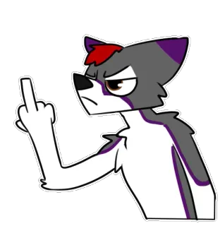 🖕 antropomórfico, furry, lobo, dedo medio, ofensivo telegram sticker